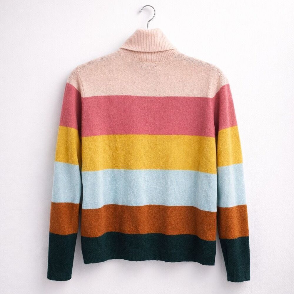 Halogen x Atlantic-Pacific Stripe Turtleneck Sweater NWT Sz S - Picture 3 of 4